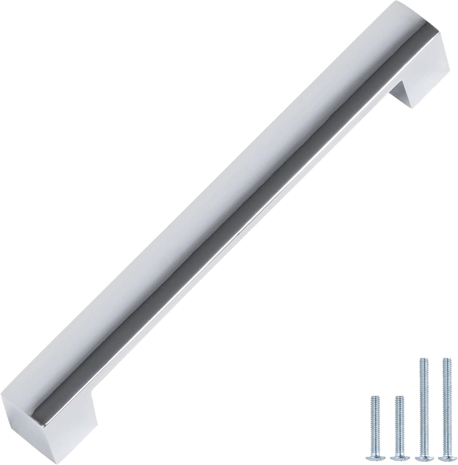 monti hardware | 1 Pack Polished Chrome 5 Inch Hole Center | Solid Metal Cabinet Handles Bathroom Home Decor Drawer Pulls | Stainless Metal Kitchen Cabinet Handles | Leone Collection