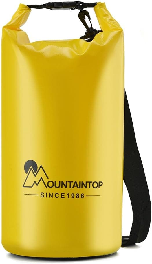 Mountaintop Lightweight Waterproof Dry Bag with Shoulder Strap, Yellow, 5L