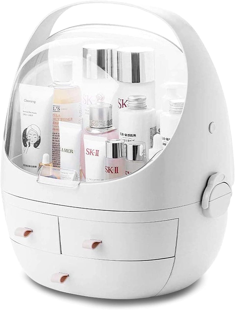 YWYKB Makeup Organizer, Vanity organizer, Portable Cosmetic Storage Display cases with Drawer and Transparent Lid, Dustproof and Waterproof, For Vanity, Bedroom, and Bathroom Skincare organizer