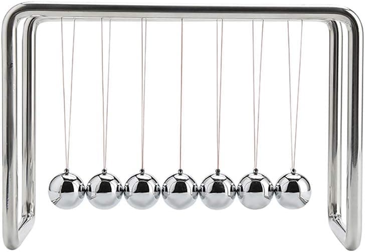 CERROPI Newtons Cradle, Newton Pendulum with 7 Balls, Classic Swing Newton Balance Ball, Science Physics Gadget, Desk Toys & Office Gadgets for Desk Decorations, 30+ Sec Swingtime