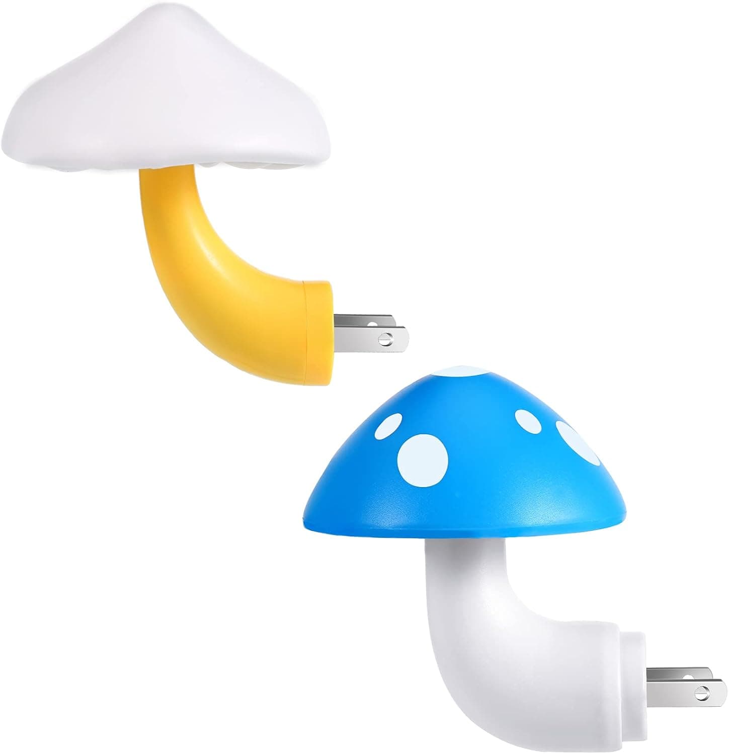Meonum 2 Pieces Mushroom Night Light Plug in Lamp, LED Night Light Plug, Changing Mushroon Night Lights for Adults Kids Baby Children NightLight Thanksgiving Christmas, White