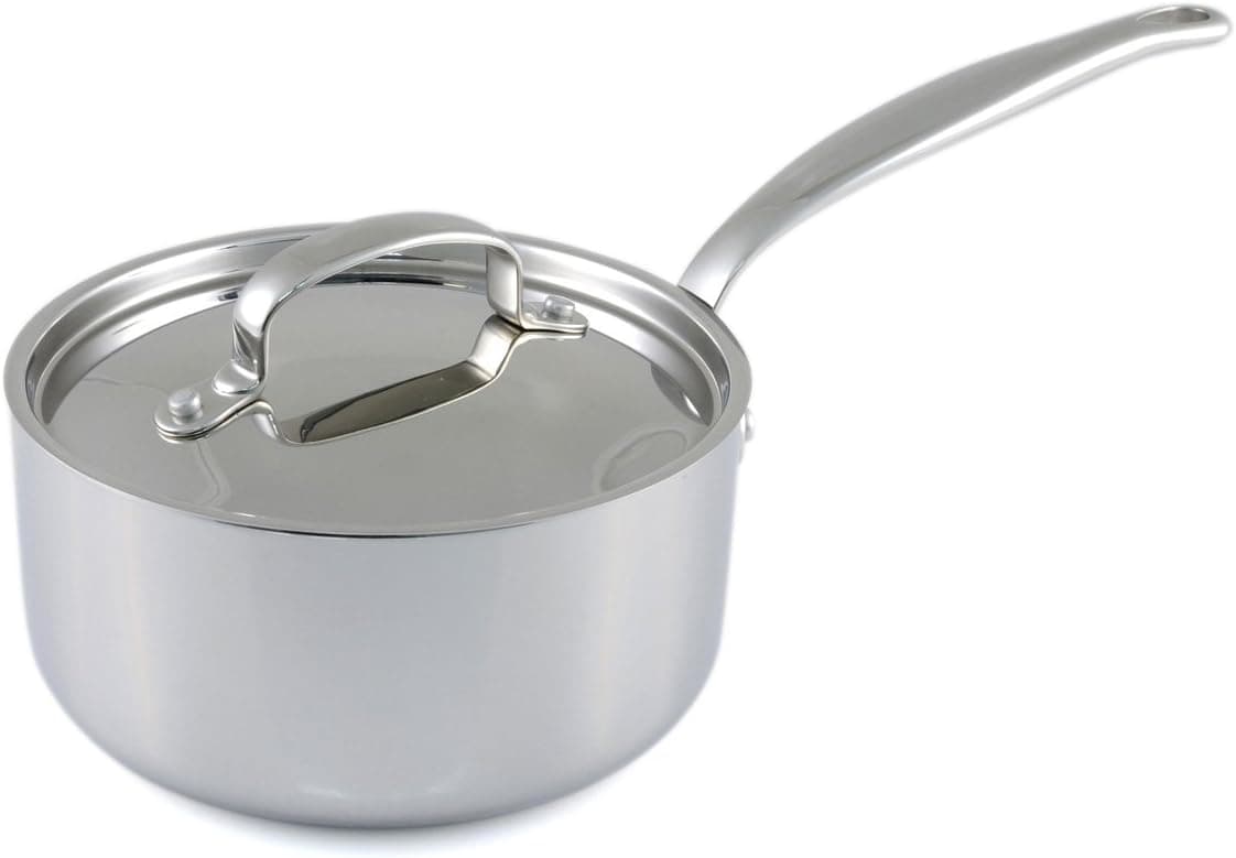 GreenPan Barcelona 2 Quart Triple Layered Stainless Steel Non-Stick Ceramic Covered Sauce Pan
