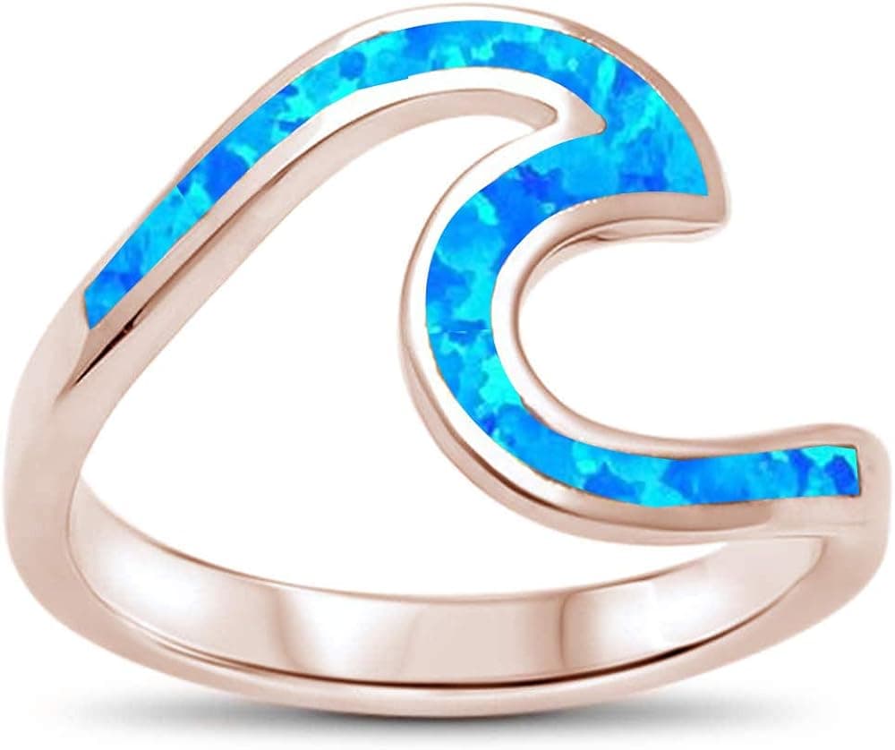Oxford Diamond Co Wave Design .925 Sterling Silver Ring Sizes 2-12 Choose Your Color