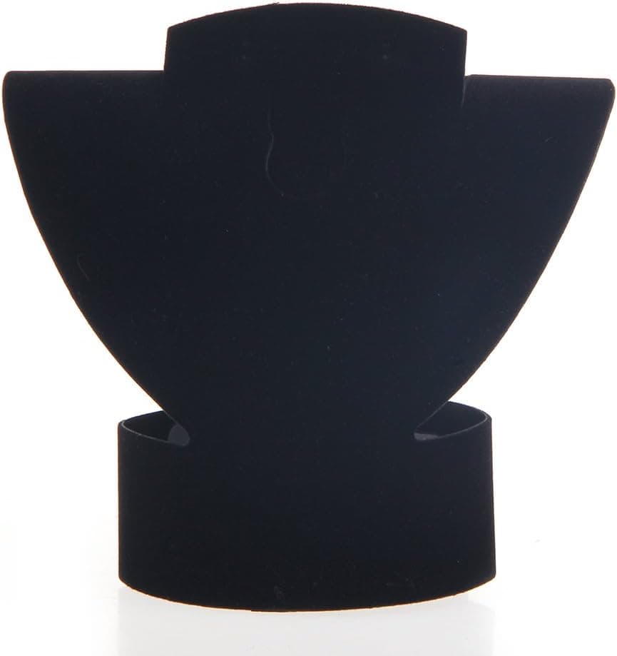Lamdoo Folding Velvet Jewelry Necklace Bust Earring Display Holder Stand Rack Show Case Black
