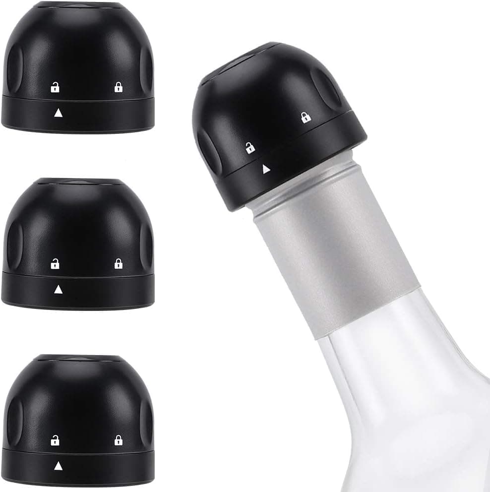 Negolas Champagne Stopper, 3PCS Wine Stopper, Bottle Sealer for Champagne, Cava, Prosecco & Sparkling Wine, Silicone Sealed Champagne Bottle Stopper, Durable Champagne Stopper Corks