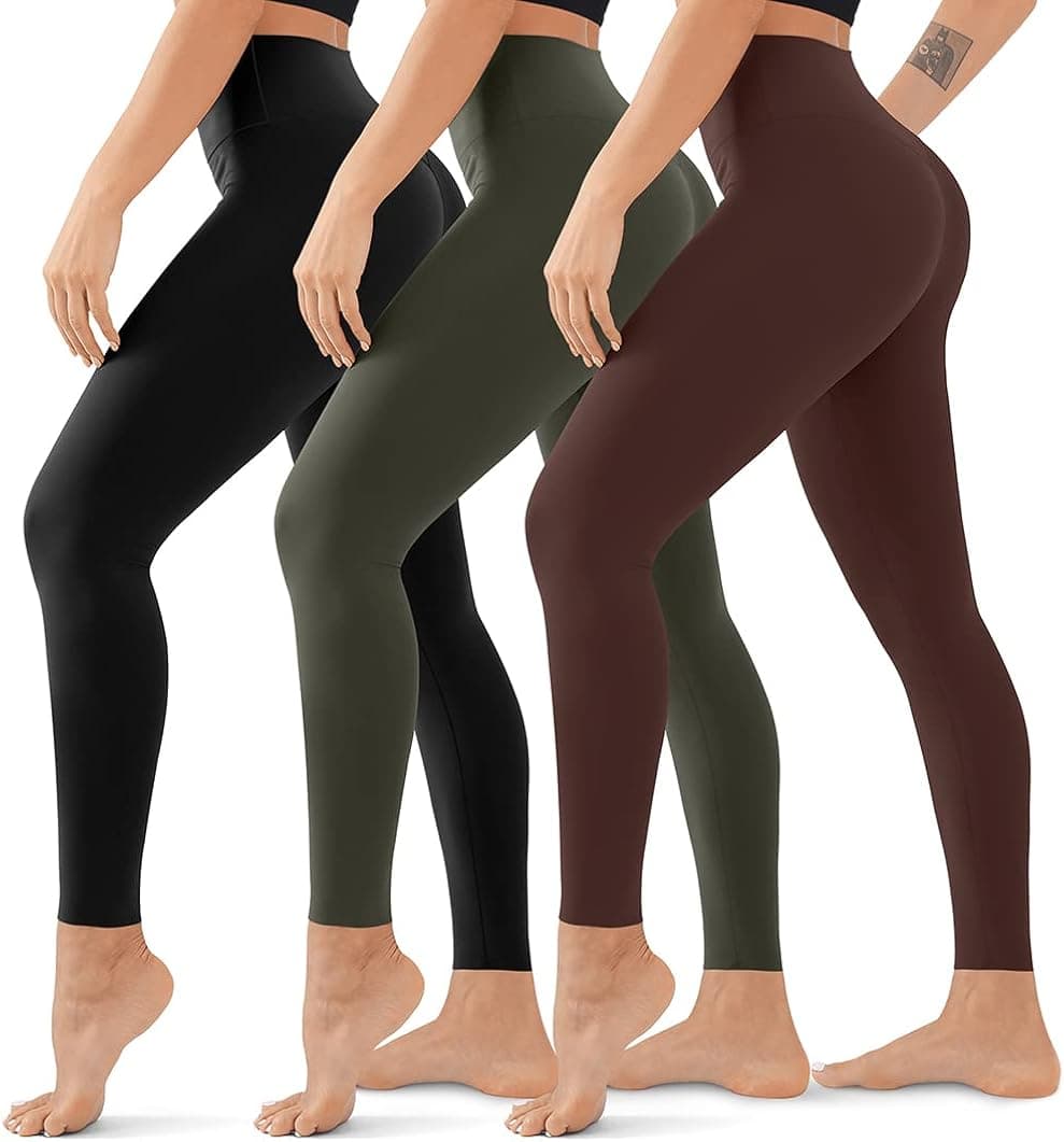 3 Pack High Waisted Leggings for Women No See Through Yoga Pants Tummy Control Leggings for Workout Running Buttery Soft