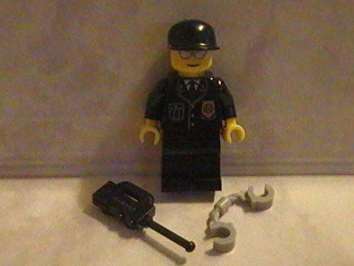 LEGO City Cop Police Officer Custom Minifigure with Radio and Handcuffs