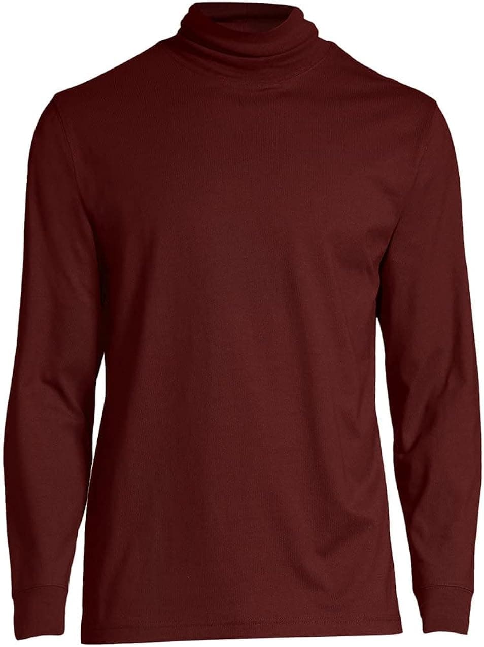 Lands' End Mens Long Sleeve Super-T Turtleneck Rust Red Tall Medium