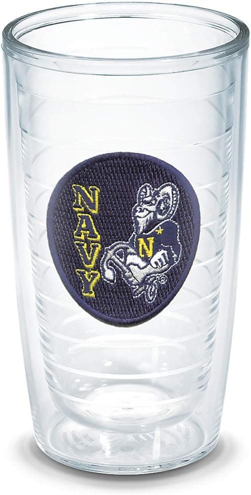 Tervis Made in USA Double Walled Navy Insulated Tumbler Cup Keeps Drinks Cold & Hot, 16oz, Midshipmen Logo