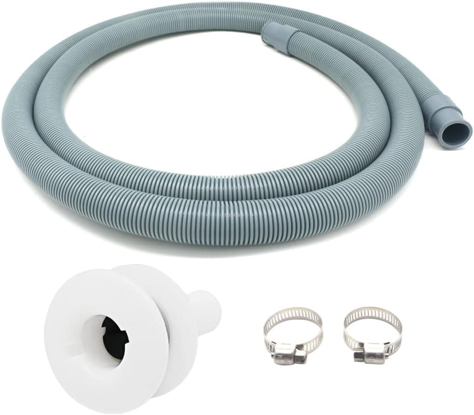 Marine Bilge Pump Hose 3/4 Inch Plumbing Kit, 5FT Marine Bilge Pump Hose Installation Kit, Straight Thru-Hull Scupper 3/4 Inch, 2 pcs of 304 Stainless Steel Clamps