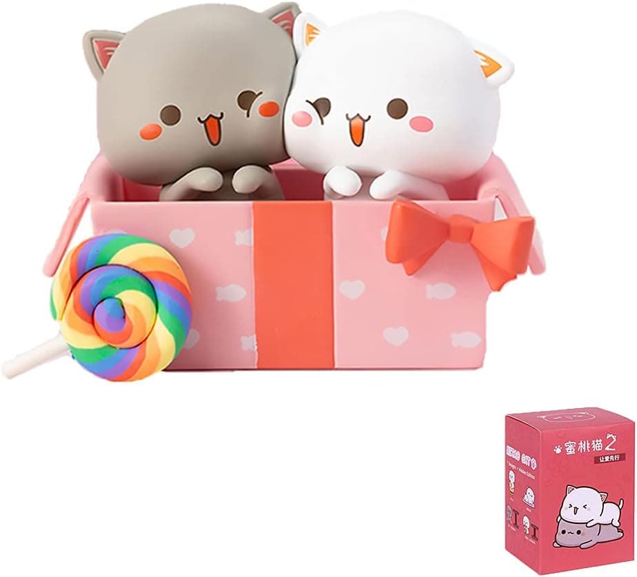 Mitao Cat Series Blind Box Kawaii Figures Action Random Collection Guess Blind Bag Collectible Desktop Ornaments Cute Model Birthday Gift(1 Pack)
