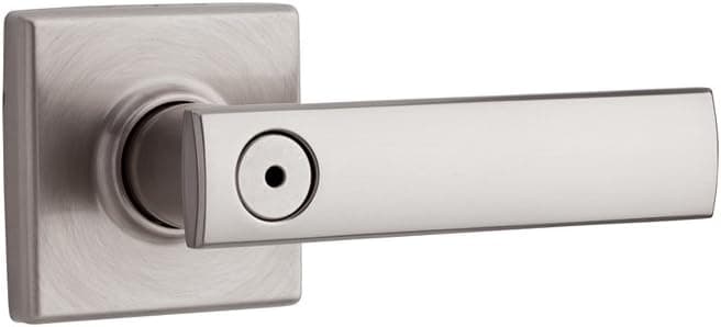 Kwikset Vedani Bed/Bath Lever Lever in Satin Nickel