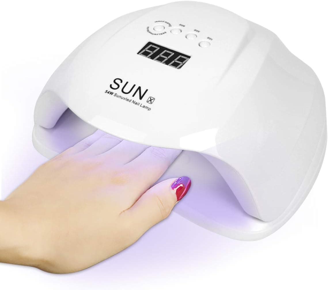 UV Nail Lamp,54W UV Led Nail Dryer with 4 Timer Setting & Sensor for Gel Nails and Toe and Nail Curing
