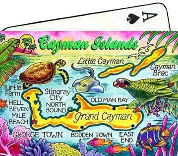 World By Shotglass Cayman Islands Map Collectible Souvenir Playing Cards