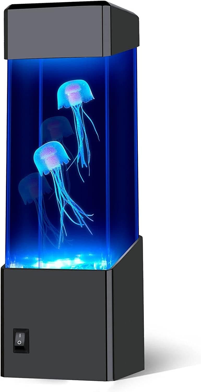 SENCU Gifts for Adults Kids, Multi-Color Jellyfish Lava Lamps, USB Powered Aquarium Night Lights, Home Office Room Desktop Decoration, Gift for Christmas, Halloween, Birthdays, Holidays