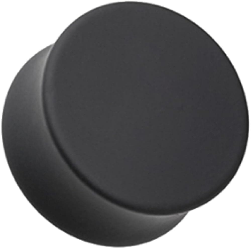 Freedom Fashion Soft Touch Silicone Coated Solid Double Flared Ear Gauge Plug (Sold by Pair)
