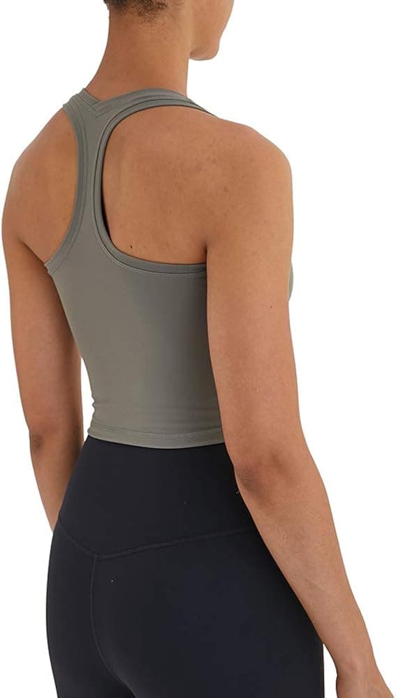 Puedizux Women's Cropped Workout Tops Racerback Yoga Sports Tank Tops Shirt