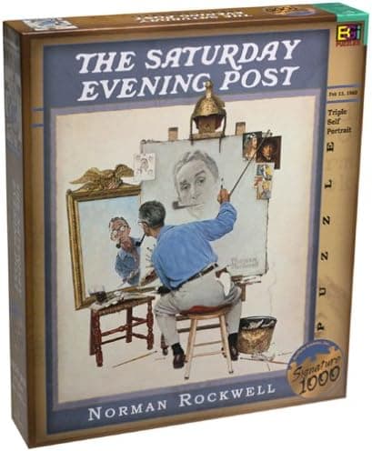 Norman Rockwell Triple Self Portrait, 1000 Piece Puzzle