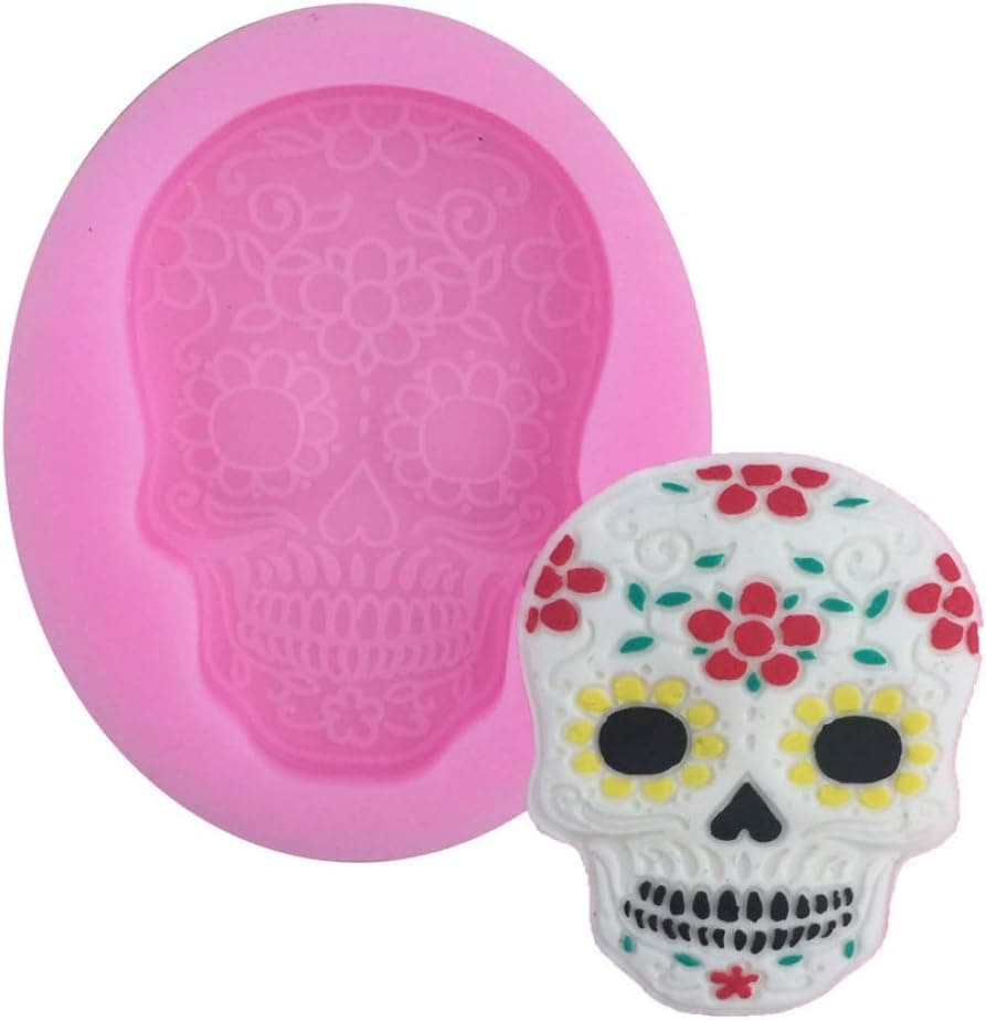 Halloween Skeleton Prank Decor Silicone Mold for DIY Fondant Mold Handmade Ice Cream Desserts Pudding Soap Mould Jelly Shots Cupcake Cake Topper Decoration Ice Cube Gum Paste Chocolate Candy