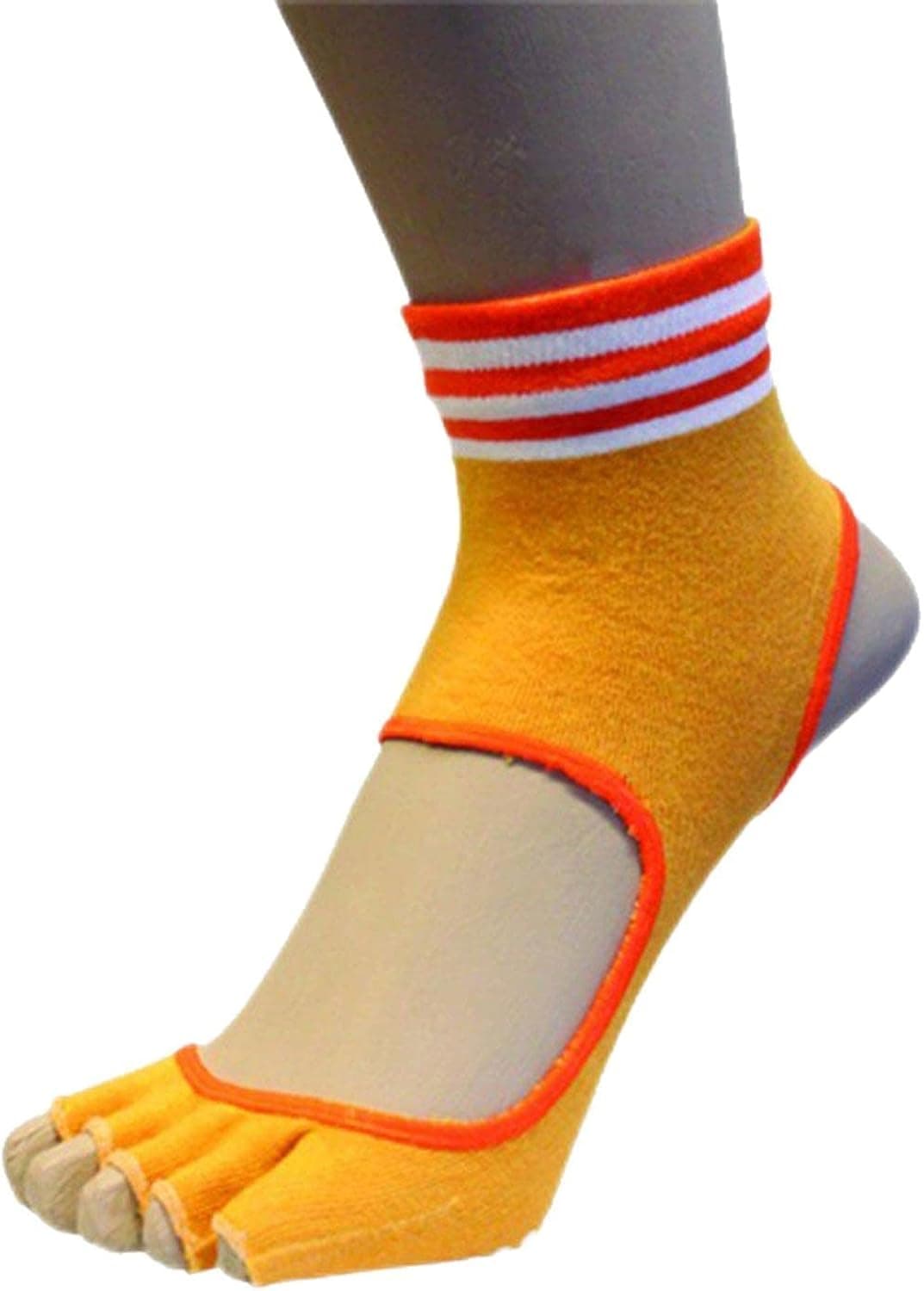 TOETOE - YOGA&PILATES - Anti-Slip Sole Micro-Crew Open-Toe&Heel Toe Socks (M 6.5