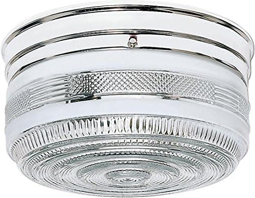 NUVO SF77/102 Two Light Flush Mount, Polished Chrome/White Crystal Glass