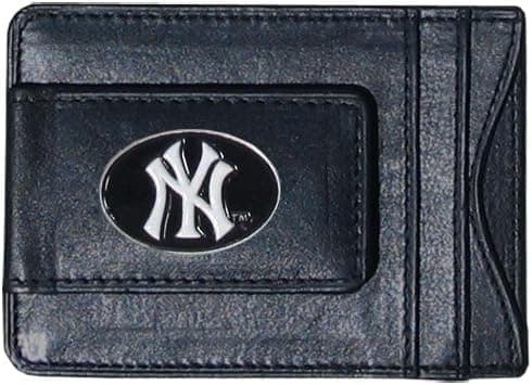 Major League Baseball New York Yankees Money Clip Card Holder Top Grain Leather