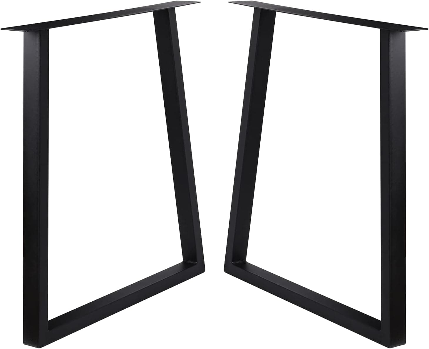 ACTIVE GIFT Metal Trapezoid Table Legs 28"X24", Heavy Duty Square Tube Desk Legs, Rustic Dining Coffee Steel Furniture Legs, Black Industrial DIY Bench Chairs Legs, Set of 2