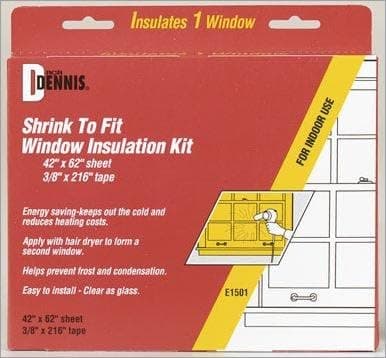 W.J. Dennis Shrink to Fit Window Insulation Kit 42 X 62" "