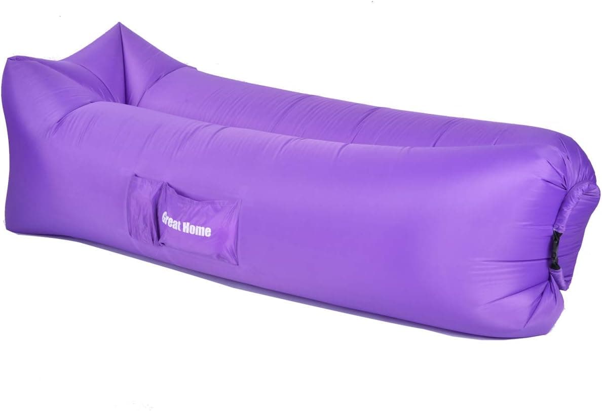 Great Home Inflatable Couch Air Lounger Camping Festival Wind Inflated Lounger Beach Couch Lazy Bag Chair Blowup Inflatable Hammock Self Hangout Sofa