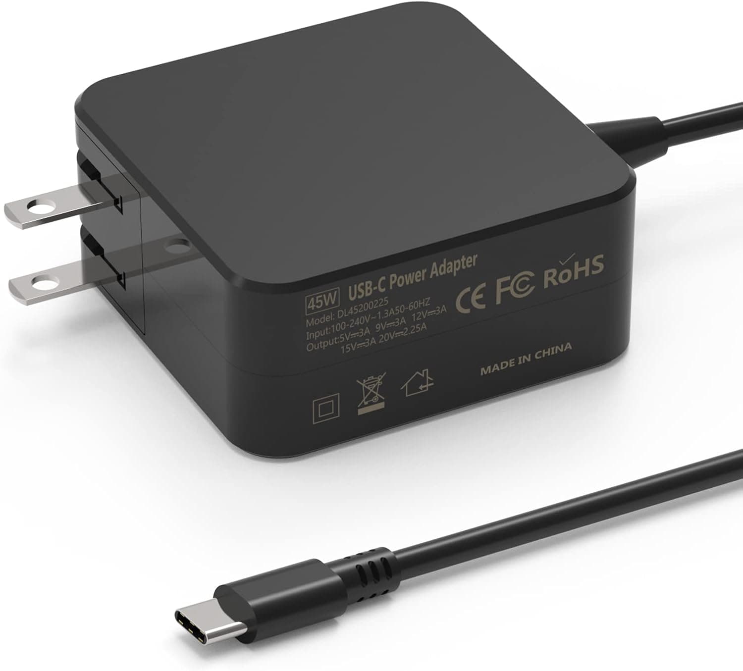 45W USB C Type C Laptop Charger Adapter fit for Lenovo Chromebook Thinkpad Yoga Series fit for HP Chromebook Spectre Pavilion X360 X2 Series fit for Asus ZenBook Series fit for Acer Laptop Charger