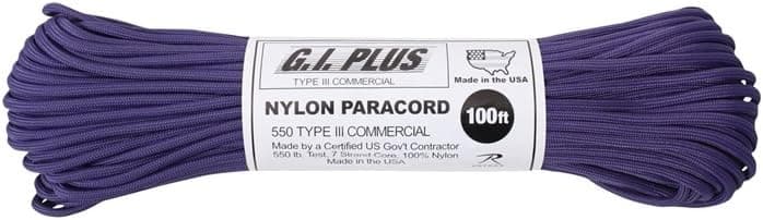 Purple 550LB Nylon Type III Paracord Rope 100 FEET