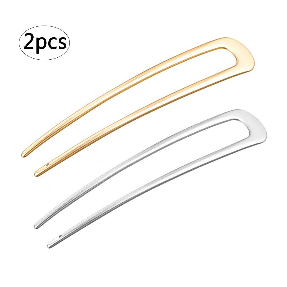 BinaryABC U-Shape Hairpins Hair Fork Hair Sticks Hair Clip,2Pcs