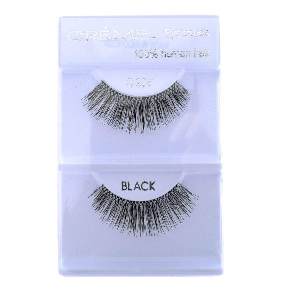 12 Pairs Crème 100% Human Hair Natural False Eyelash Extensions #205