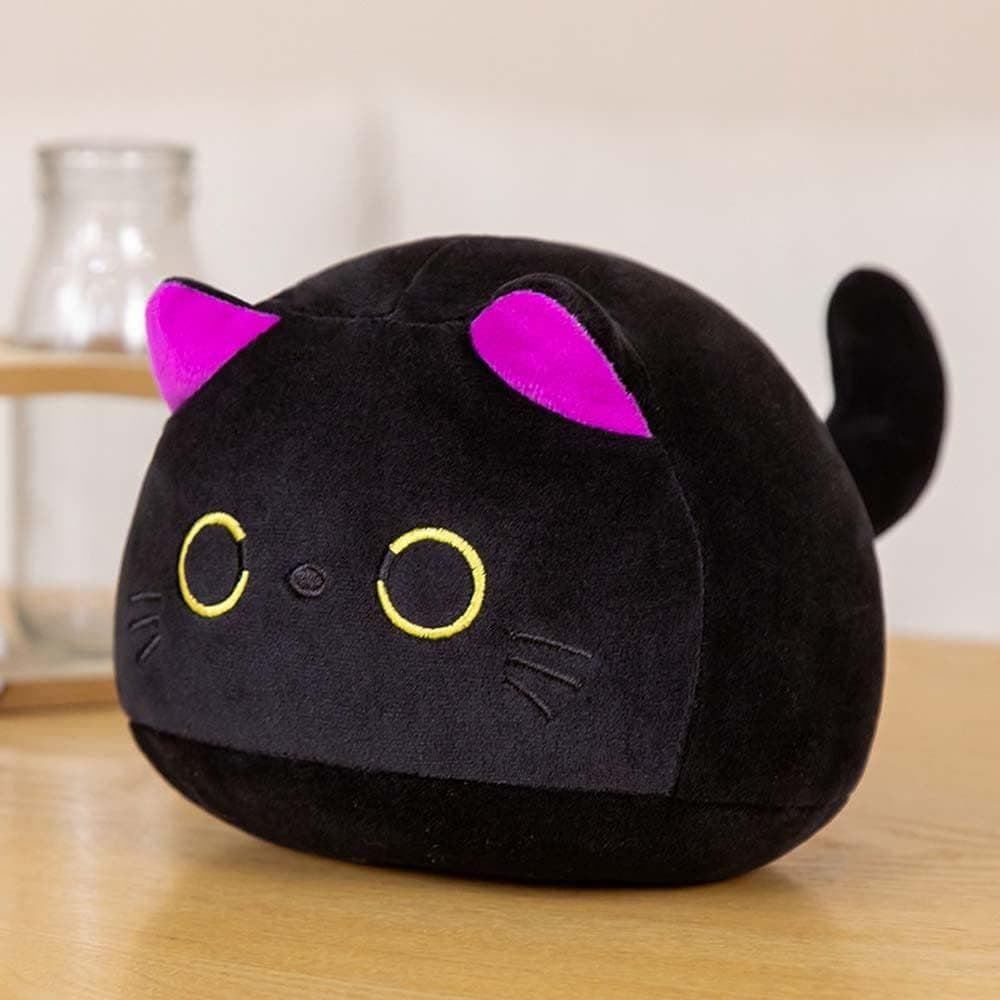 BYBYCD Cat Plush Doll Kids Plush Animal Toy Plush Pillow Fuzzy Animal Home Decoration Animal Plush Pet Peluche Black Cat Stuffed Toys(9cm,Purple)