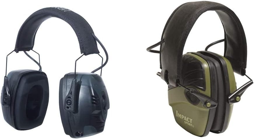 Howard Leight by Honeywell Impact Pro High Noise Reduction Rating Sound Amplification Electronic Shooting Earmuff & Impact Sport Sound Amplification Electronic Shooting Earmuff, Green