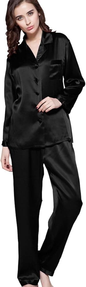 LilySilk Silk Pajamas for Women Pure Full Length Long 22 Momme 100% Mulberry Silk Luxury