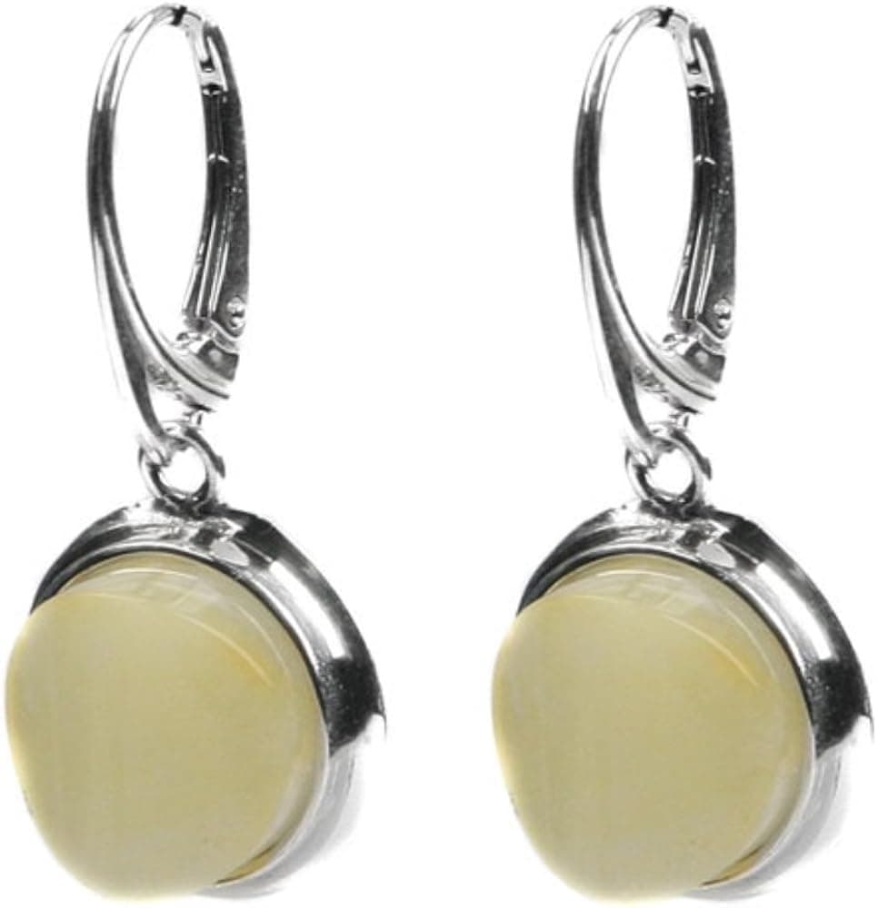 Butterscotch Amber Sterling Silver Leverback Earrings