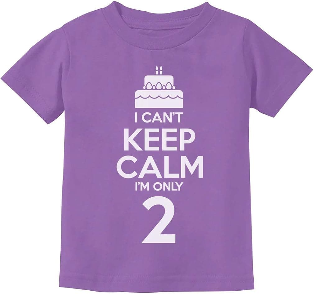 2nd Birthday Gift Can't Keep Calm I'm Two Birthday Cake 2 Year Old Kids T-Shirt X-Small Violet