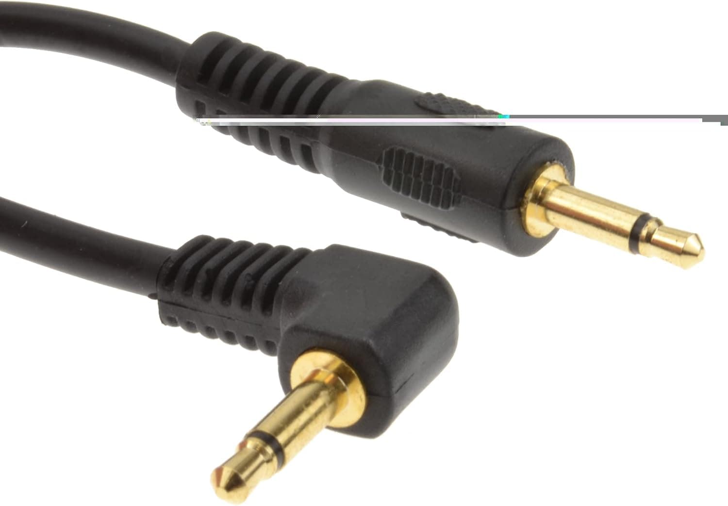 kenable Right Angle Mono 3.5mm Jack Plug to 3.5mm Jack Plug Cable Lead Gold 2m (~6 feet)