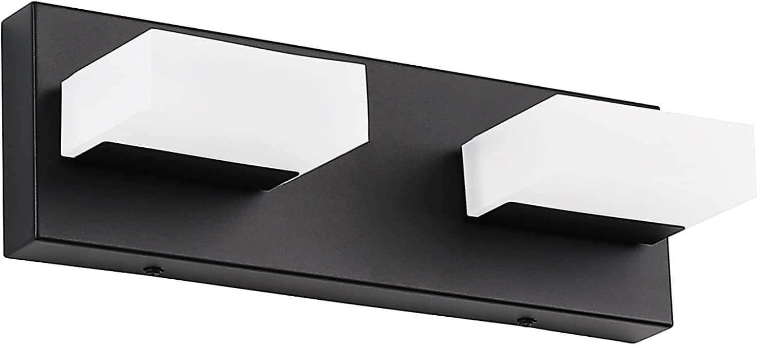 Aipsun 2 Light Bathroom Vanity Light Black Vanity Lights for Bathroom Acrylic Modern Lighting Fixtures 6000K
