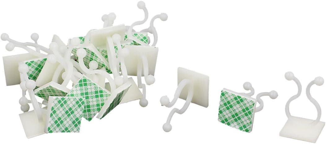 uxcell Self Adhesive Wire Holder Cable Tie Twist Lock 6-15mm 22 Pcs White