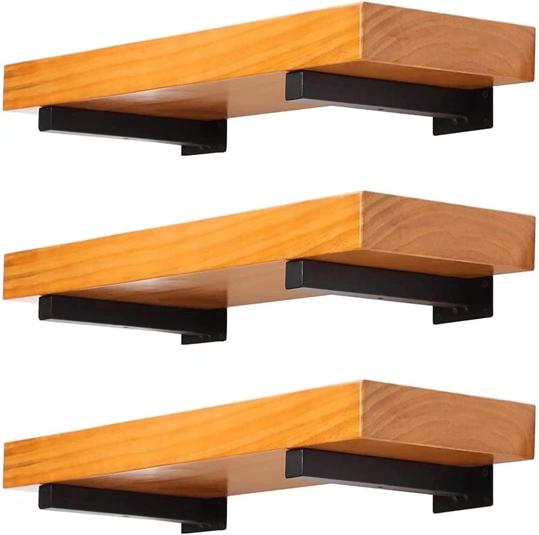 6 Pack Heavy Duty Floating Shelf Brackets 6 Inch Wall Mounted Industrial Metal Brackets for Shelves