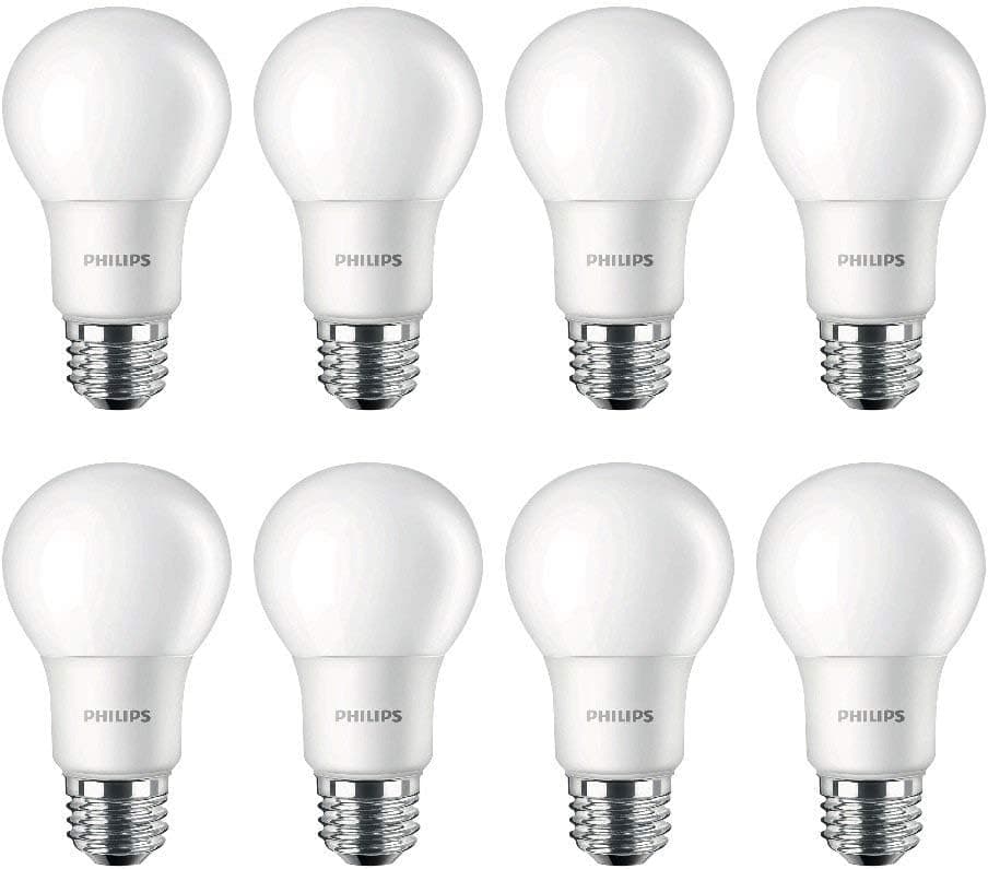 Philips LED High Lumen 100 Watt A19 Frosted Light Bulb, Non-Dimmable, 1500 Lumen, Daylight (5000K), 13.5W=100W, E26 Base, 8-Pack