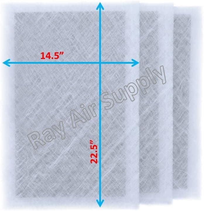 RayAir Supply 16x25 Dynamic Air Cleaner Replacement Filter Pads 16X25 Refill (3 Pack) White
