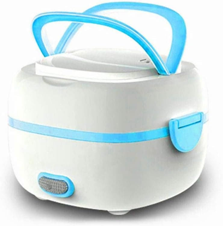 KOBWA Multifunctional Electric Lunch Box, Mini Rice Cooker, Portable Food Heater Steamer with Stainless Steel Bowls, Egg Steaming Rack, Spoon, Measuring Cup for Use in Office Outdoor School