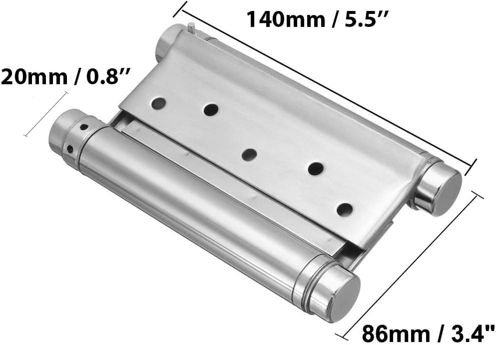 Pair of 5” Stainless Steel Cafe Saloon Door Swing Self Closing Double Action Spring Hinge (2pcs)