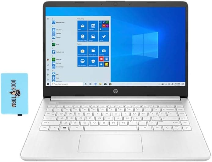 HP 14z Home & Business Laptop (AMD 3020e 2-Core, 16GB RAM, 128GB PCIe SSD, AMD Radeon Graphics, 14.0" HD (1366x768), WiFi, Bluetooth, Webcam, 2xUSB 3.1, 1xHDMI, SD Card, Win 10 Home) with Hub
