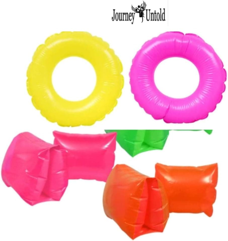 HPTB Girls Kids Spring Summer (Bonus CUBLY) (1) Arm Bands & (1) Swim Backyard Float Outdoor Playtime Pool Lake Beach Swim Water Summer Pool Fun Armbands Ring