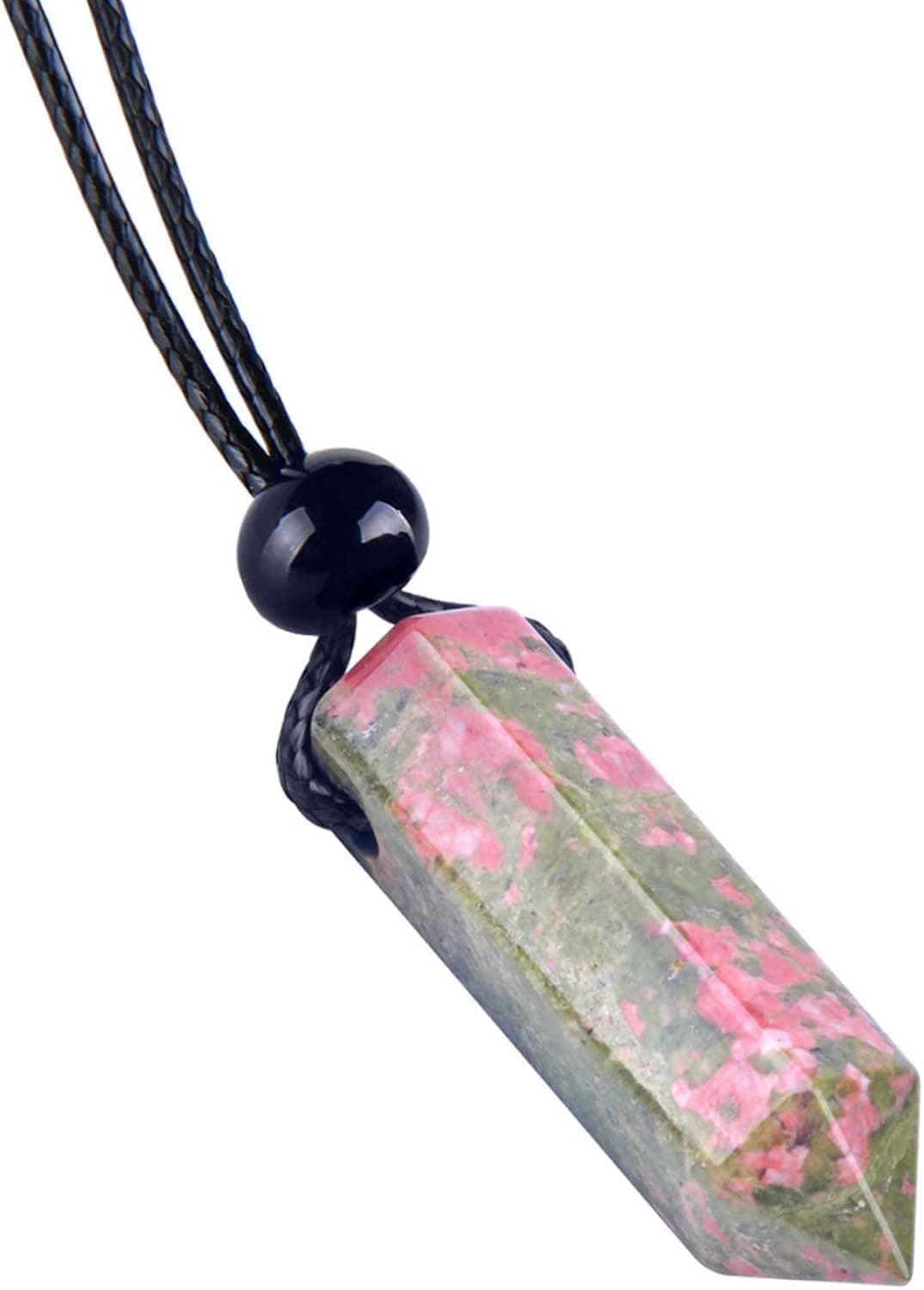 Magic Human Unakite Necklace - Aura Protection Amulet - Lucky Crystal Point Pendant - Spiritual Powers Gemstone - Handmade Jewelry for Women and Men - High Vibration and Positive Vibes Crystal
