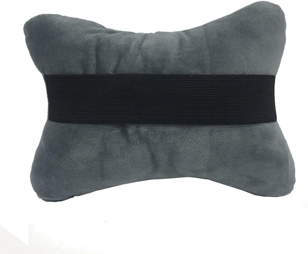 Nitmoi Products Gray Auto Travel Neck Pillow with Soft Cushion for A Comfortable Car Or Plane Ride Attaches to All Headrests 9.00 Inches x 6.50 Inches x 3.00 Inches